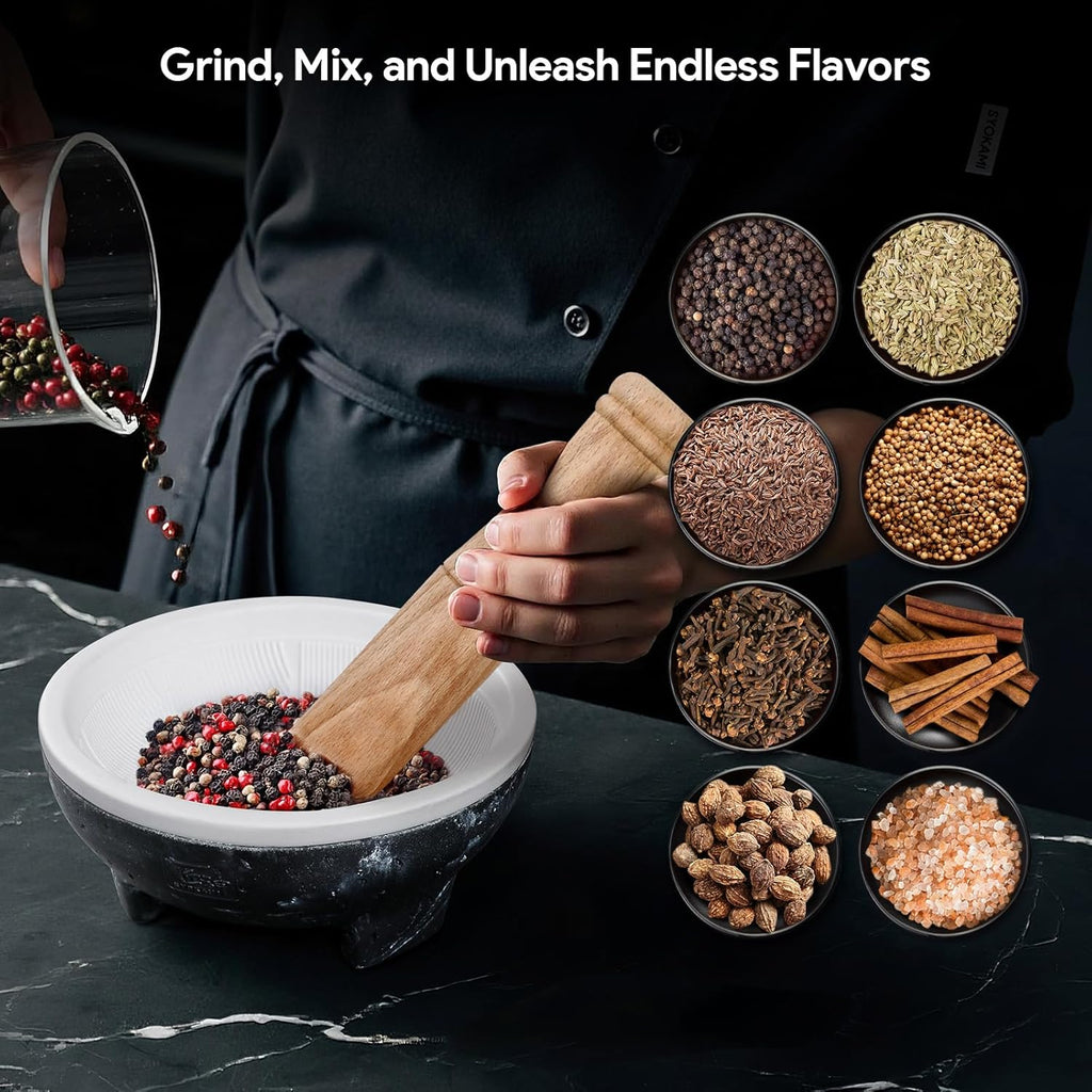 Bringing the traditional art of grinding to the modern kitchen - Japanese ceramic grinding bowl and wooden pestle set