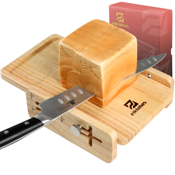 Exact cutting side to side with Piklohas Adjustable Manual Bread Slicer Guide