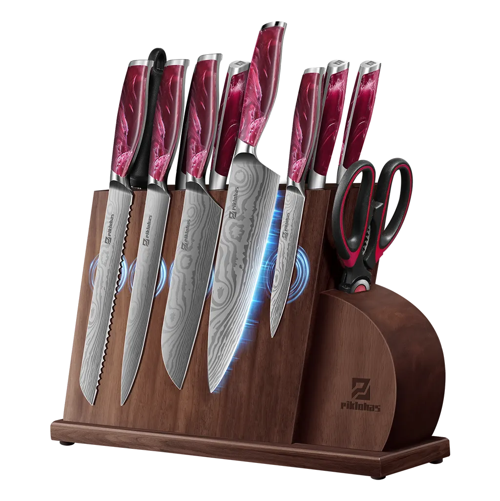 Piklohas Steak Knives Set Of 8 With Drawer Organizer, 4.5 Inch Non Serrated  Steak Knife Set, Forged German Steel Full Tang Handle Straight Edge Dinner